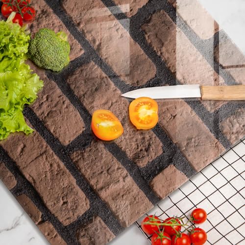 Planche à découper induction 60x52 protection plaque cuisson Wallfluent briques