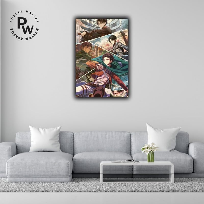 Image of POSTER WALLAH Attack On Titan Anime Poster for Home Office and Student Room Wall | Aesthetic Poster | Wall Decor ATCKONTTN05 (18X12 inch)