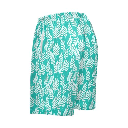 Men's Pajama Shorts Plant Green Pajama Bottoms Casual Athletic Sleep Shorts with Pockets 23030043