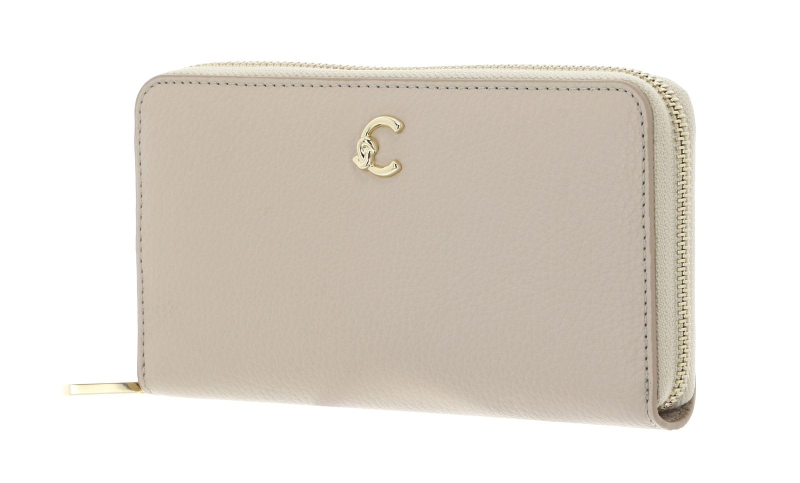 Coccinelle Cuir Porte-​Monnaie C-​Me Wallet Grained Leather Sandshell Beige