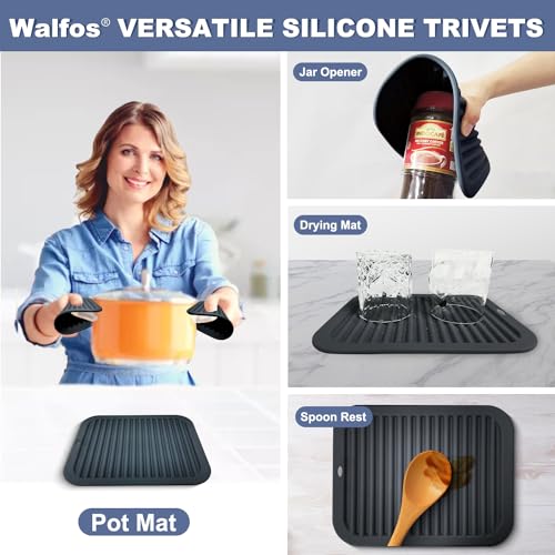 image for Walfos Silicone Trivets for Hot Pots and Pans - 446°F Heat Resistant 
