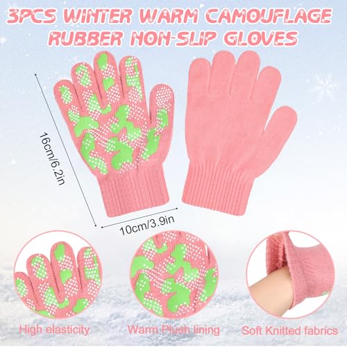 JaGely 9 Pcs Kids Hat Gloves Scarf Set for Winter Knit Beanie Hat with Pompom Neck Warmer Mittens Set for 5-10 Boys Girls4