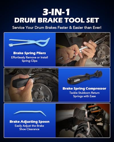 image for Orion Motor Tech Drum Brake Tool Kit, 3 pc Drum Brake Adjustment Tool 