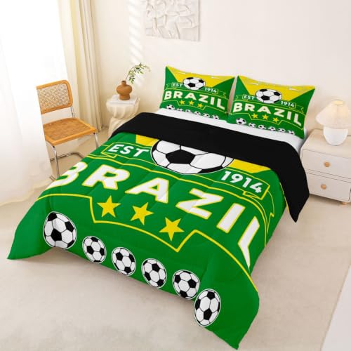 Image of Feelyou Football Soccer Comforter Set King Size Bedding Set