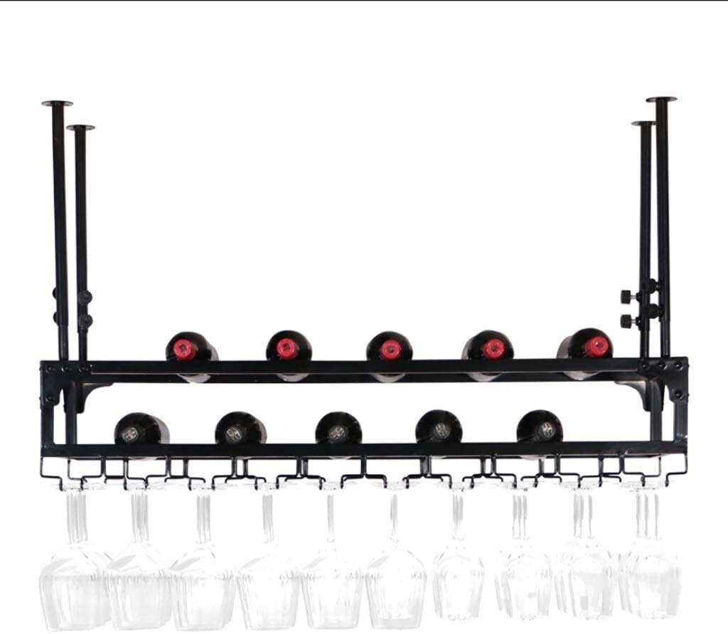 Casier à vin rouge mural de 60x30cm avec porte-verre suspendu rétro