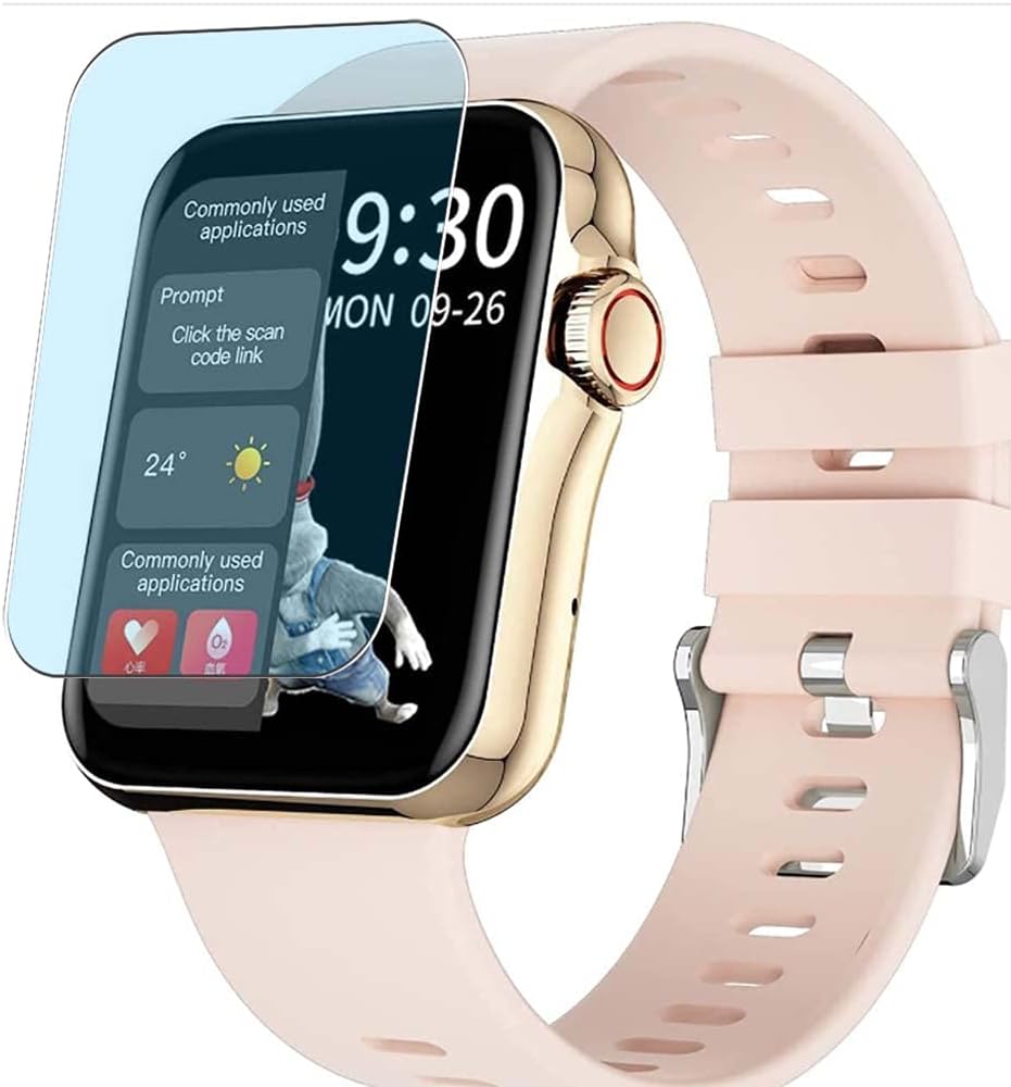 Vaxson 3-Pack Anti Blue Light Screen Protector, compatible with Segorts D06 1.6" Smart Watch smartwatch, Blue Light Blocking Film TPU Guard [NOT Tempered Glass Case Cover ]