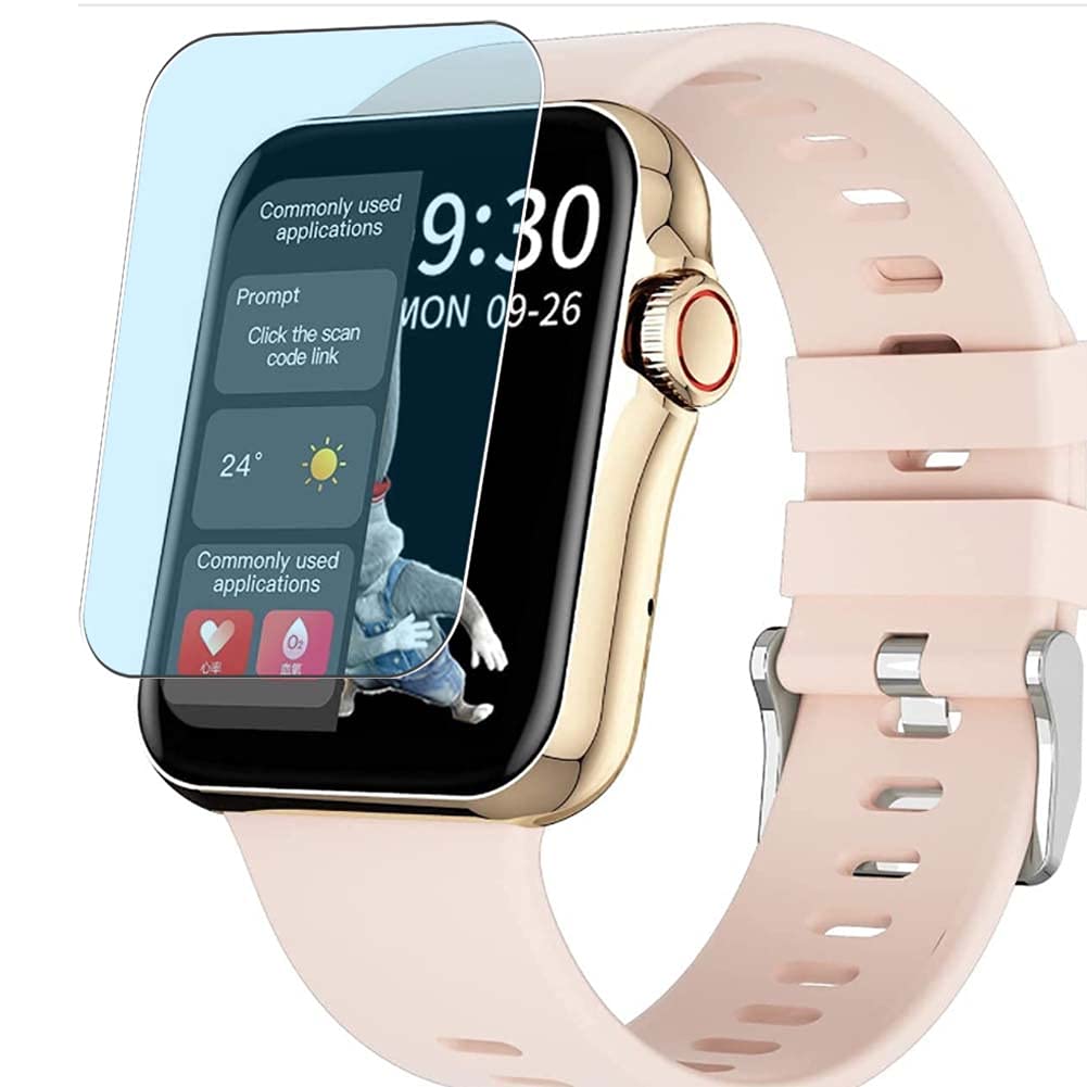 Vaxson 3-Pack Anti Blue Light Screen Protector, compatible with Segorts D06 1.6" Smart Watch smartwatch, Blue Light Blocking Film TPU Guard [NOT Tempered Glass Case Cover ]