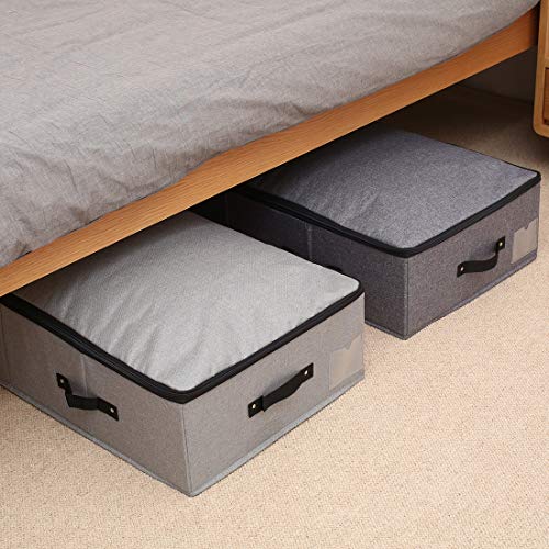 AMJ Extra Length Under Bed Storage Organization Containers for Shoes, Clothing, Bedding, 35.5 x 16.5 x 7“, Black Gray by AMJ - Image 5