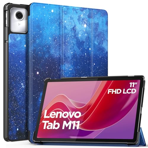 MoKo Hülle für Lenovo Tab M11 11-Zoll (TB330FU/TB330XU) 2024 Dünne PU Leder Tablethülle Tablet Schutzhülle mit Auto Schlaf/Aufwach und Standfunktion Blau Sterne