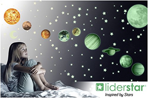 Glow In The Dark Stars And Planets, Bright Solar System Wall Stickers -Glowing Ceiling Decals For Kids Bedroom Any Room,Shining Space Decoration, Birthday Christmas Gift For Boys And Girls #TOP7