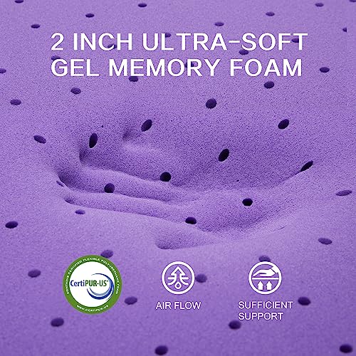Bdeus Dual Layer 3 Inch Memory Foam Mattress Topper Full Size, 2 Inch Cooling Gel Memory Foam Plus 1 Inch Down Alternative Quilted Pillow Top Cover,Back Pain Relief #TOP3