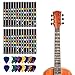 2 Pezzi Adesivi Per Note Di Chitarra Con 20 Plettro Per Chitarra In Celluloide, Chitarra Note Sticker, Adesivi Per Tastiera Della Chitarra, Aiuto Apprendimento Chitarra, Per Chitarra a 6 Corde