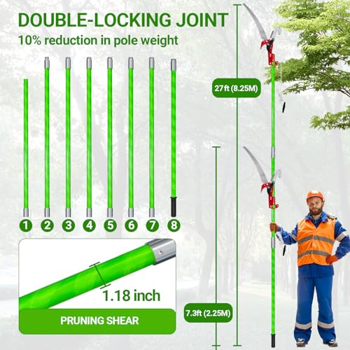Set manual podador con pértiga de 26 pies para jardín miniatura 3