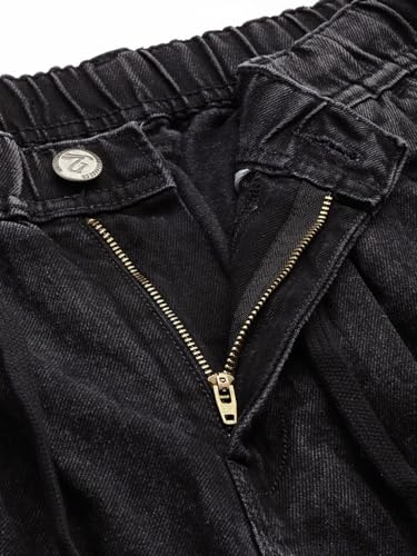 Image of The Indian Garage Co Men Relaxed Fit Solid Mid-Rise Denim Joggers