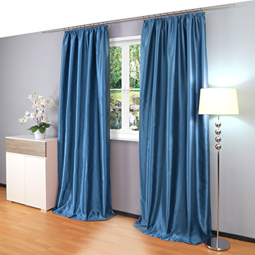 Gräfenstayn® Latika Cortinas de oscurecimiento Cortinas térmicas Cortinas térmicas Cinta universal con vellón polar - 140 x 245 cm - muchos colores atractivos - con sello Oeko-Tex Estándar 100: Cortinas de 