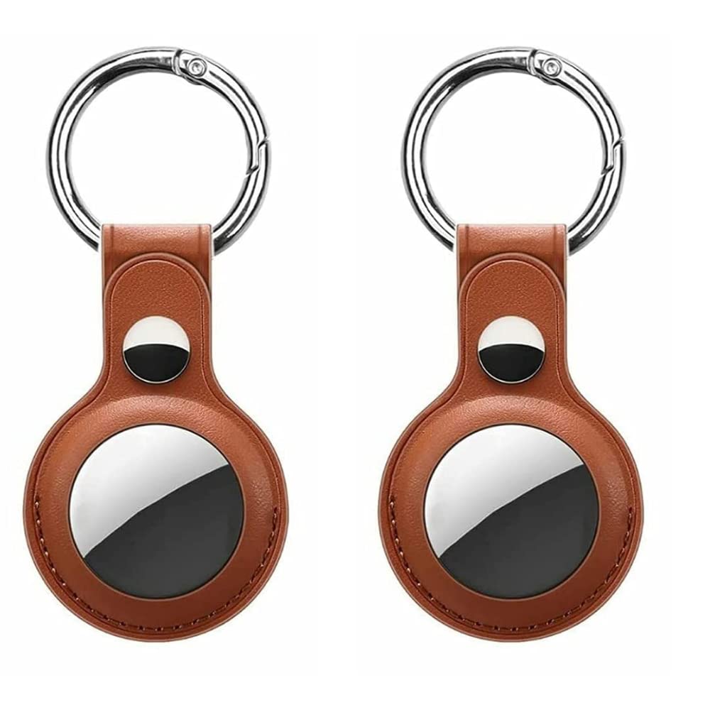Crysendo Keychain, Airtag Keychain | Compatible with APL Airtags, Air Tag APL, APL Tag | Key Ring Holder Case Shockproof Anti-Fall Dust Proof (Pack of 2 - Brown) (B09ZB8X333) Amazon Price History, Amazon Price Tracker