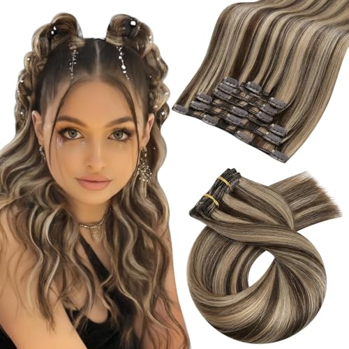 Moresoo Clip in Extensions Echthaar Haarverlängerung Echthaar Extensions Clip