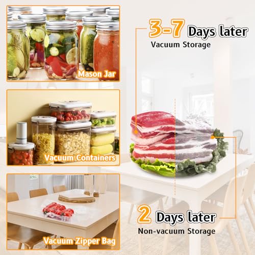 Image of Electric Mason Jar Vacuum Sealer Kit Fits Wide & Regular Mouth Canning Sealer Set Compatible with All FoodSaver Models, Vacuum Seal Containers Vacuum Zipper Bags