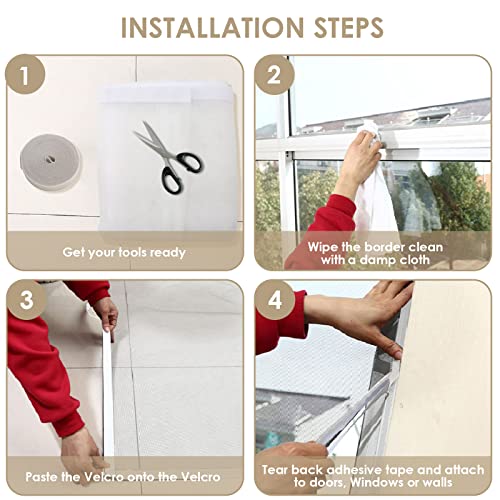 Rehomy Porta de tela para gatos, à prova de arranhões, tela de mosquito, zíperes de dupla face evita