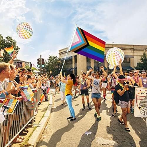 THE FLAG JOINT - Progress Pride Flag 3x5ft Poly - Perfect for Showing Your Pride Community Support! - UV Resistant, Dye-Sublimated Bright BOLD Colors!