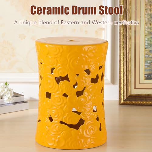 Tabouret de jardin en céramique rose pour optimiser l'espace