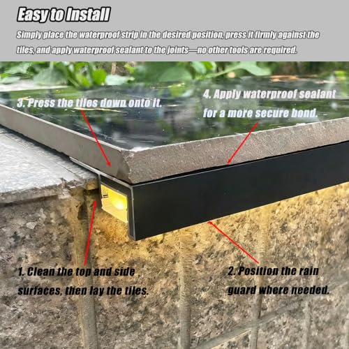 Borde de goteo de pared 250cm de aluminio 7