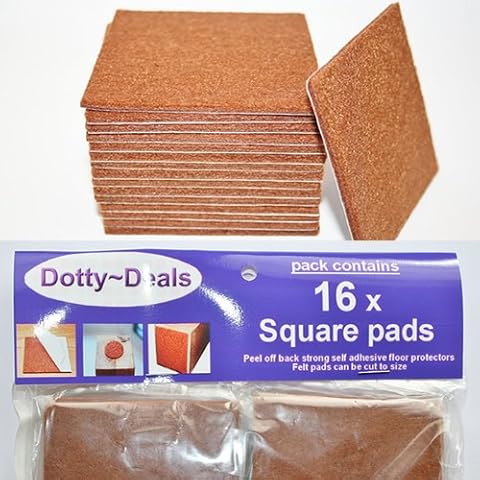 Furniture Pads Floor Protectors - 16 Square Pack Felt Pads for Chair Legs Premium Furniture Felt Pads for Furniture Feet Floor Protector Pads Self Adhesive Cover