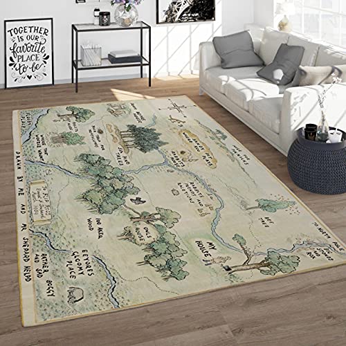 Image of oHome Design 100 Acre Wood map Winnie The Jungle Rug (Medium)