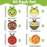 60 Pcs Bugs Party Plates Party Supplies Ladybug Bee Shaped Paper Plates Spring Garden Insect Animals Tableware for Kids Girls Boys Dinner Dessert Picnic Birthday Baby Shower Favor 7"