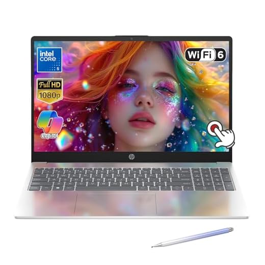 HP Laptop com tela sensível ao toque de 15,6 polegadas – tela FHD 1080p IPS – Processador Intel Core 5 – Wi-Fi 6 – Webcam – Windows 11 Home Copilot – com Stylus (16 GB de RAM | SSD PCIe de 1 TB)