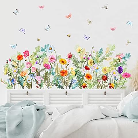 HGDESIGN Autocollant Fleurs et Papillons Cover