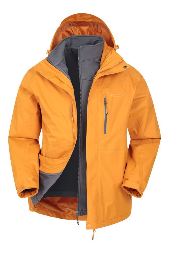 Adjustable Mens Coat, Warm Rain Jacket 