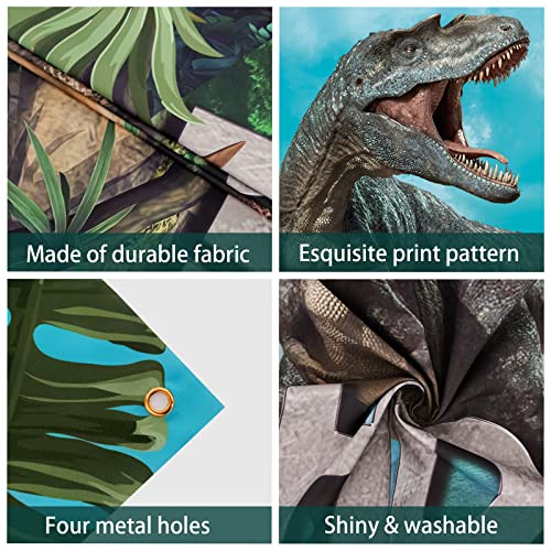 Image of Dinosaur Backdrop,7x5FT Dinosaurs Background Dinosaur Birthday Backdrop Party Decor Dinosaur World Banner Dinosaur Theme Birthday Party Backdrop Supplies for Kids Green#1