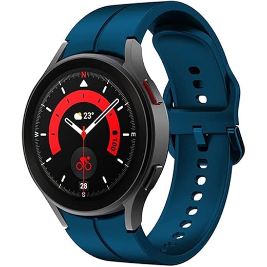 Pulseira Ridge de Silicone Fivela para Galaxy Watch4, Watch5 e Watch5 Pro - 40mm - 42mm 44mm 45mm 46mm (C7) (40mm, Watch 4) (Watch 5 Pro - 42mm/ 44mm/ 45mm/ 46mm, Azul Petroleo)
