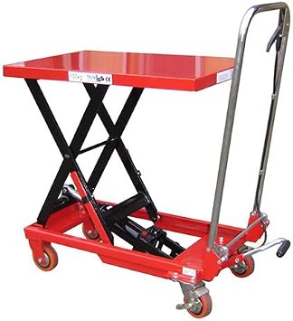 LiftMate Mobile Scissor Lift Table, Scissor Lift Platform Trolley, Hydraulic Lift Table Cart 150 kg