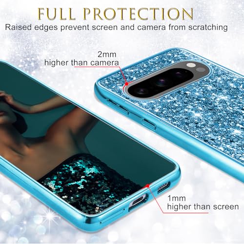 Coque en silicone pour Google Pixel 9 Pro XL 5G bleu mate