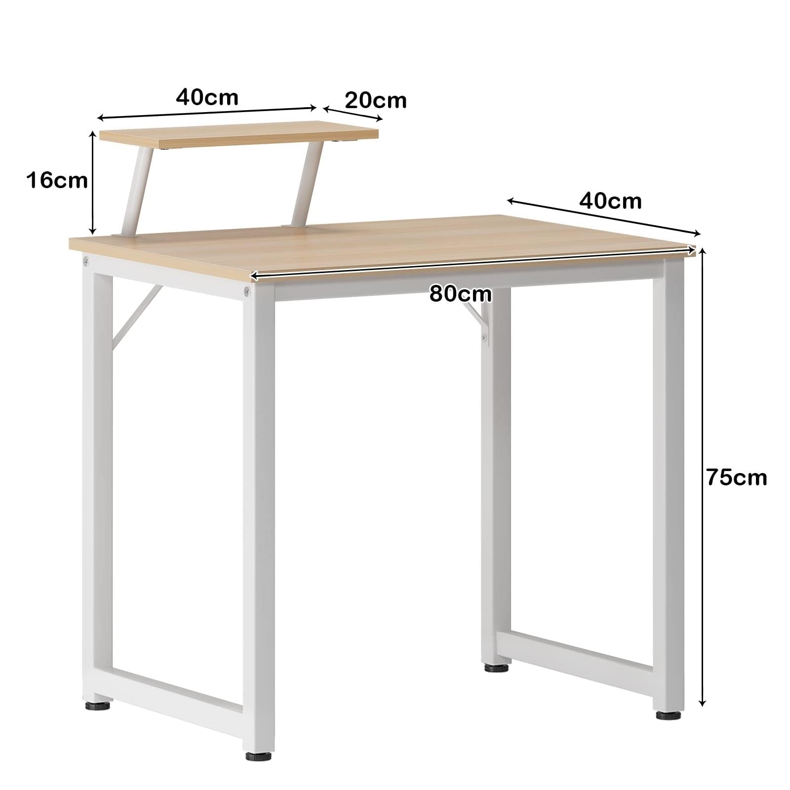 SogesHome Escritorio de Computadora Mesas para Ordenador 80 cm x 40 cm Escritorios Muebles de Oficina Mesa de Mesa de Oficina de Madera y Acero