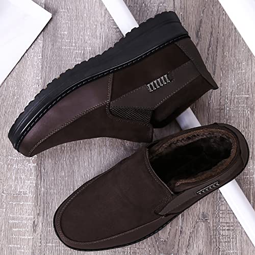 Image of COSIDRAM Men Shoes Winter Snow Boots Cotton-Padded Slip on Casual Warm Walking Sneakers Waterproof House Shoes