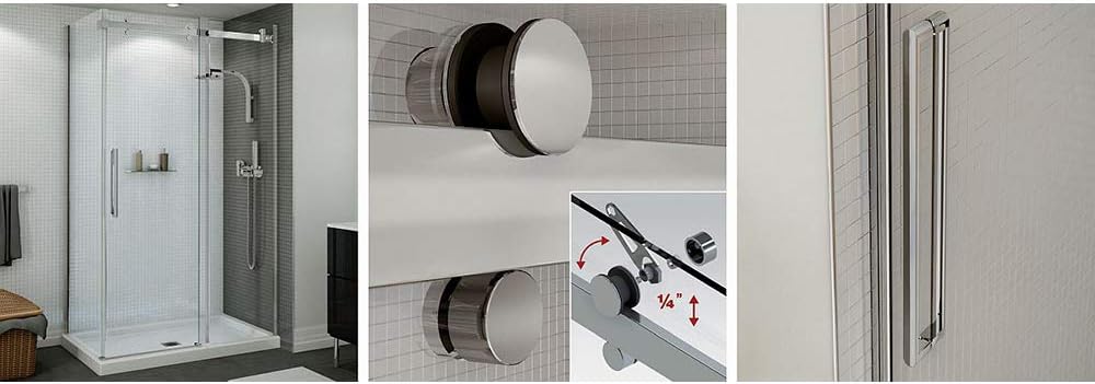 Close-up of MAAX Halo shower door components