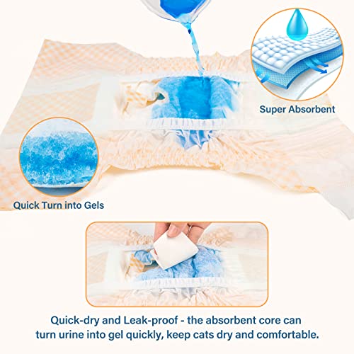 MICOOYO Puppy Cat Nappies Disposable, Super Absorbent Cat Diapers, Small Dog Nappies Female, Adjustable Waist - Image 4