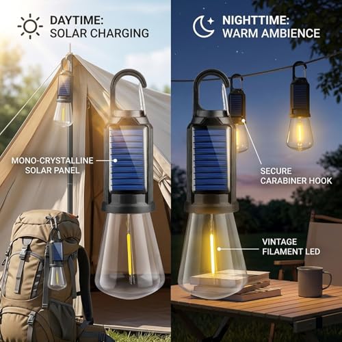 Ampoules solaires camping : fini les pannes de batterie avec la lanterne à double charge - 2