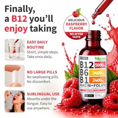 Nusava Vitamin B12 with B6 & B1 Liquid Drops
