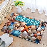 COSHARKLY Summer Beach Door Mat Welcome Mat Outdoor Doormat Indoor Entrance,Non Slip Doormats for Home Front Door Rugs Outdoor Indoor Decorations,17 * 29.5"