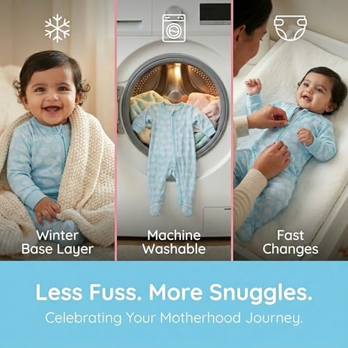 Image of The Mom Store Baby Zipper Romper for Boys and Girls Combos | Cotton | Soft and Comfortable Infant Bodysuit | Trendy Stylish Sleepsuit Nightsuit for Newborn Baby | Printed | Unisex Sleep Wear