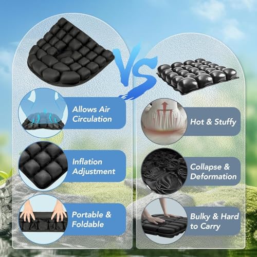 RUIERS 3D Air Inflatable Travel Seat Cushion for Pressure Relief Support — view 5