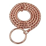 MOONPET™ Rose Gold P Snake Dog Choke Chain Collar - Heavy Duty for Small Medium Large Dog Breeds - Command Obedience Dog Training Slip Collar - 16