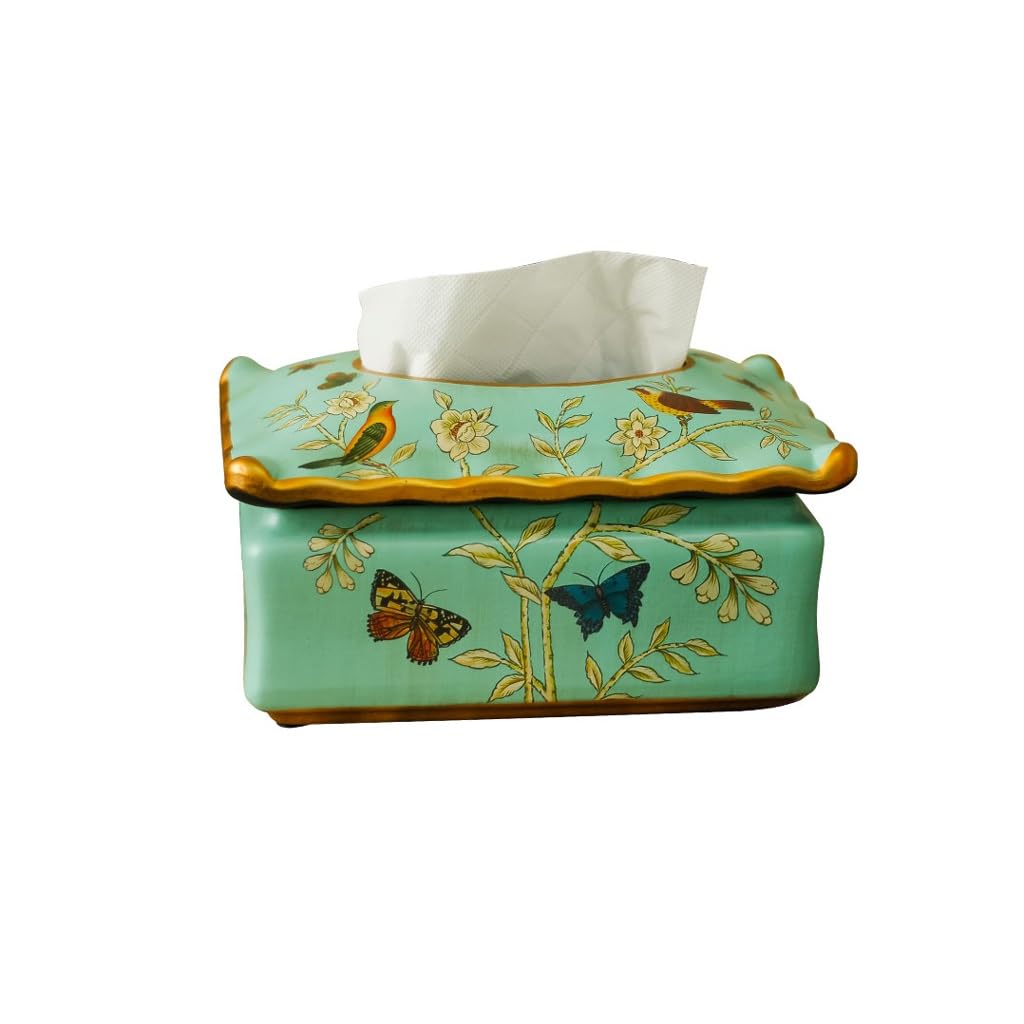 ULTRAWAVE Pudełko na chusteczki stolik do herbaty do salonu szuflada do domu stół szuflada papierowa dekoracja ceramiczna pudełko na chusteczki lekkie retro luksusowy uchwyt na chusteczki dekoracyjne