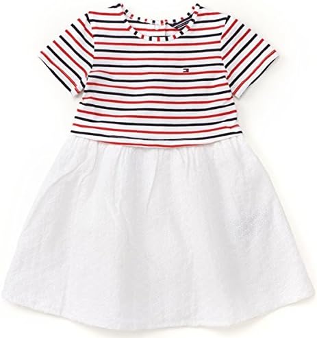 Amazon トミーヒルフィガー キッズ Tommy ストライプコンビネーションワンピース 610ホワイト 80 80 スカート 通販