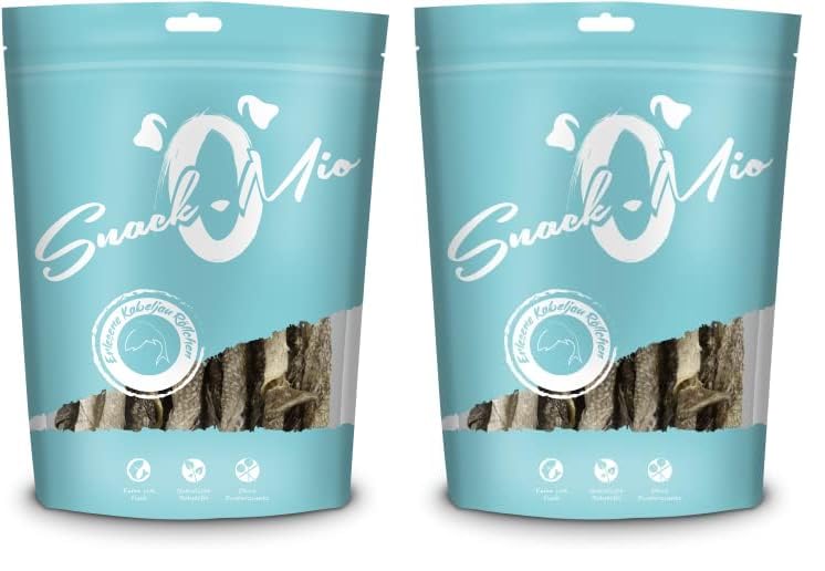 Selectos rollitos de Bacalao - Snack masticable de Primera Calidad para Perros, 70g (Paquete de 2)