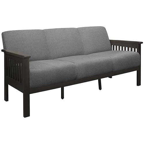 Lexicon Lewiston Mid Century Fabric Upholstered Sofa in Gray and